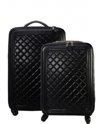 2 IN 1 Quilt Design Luggage Bag XC-7178 BLACK